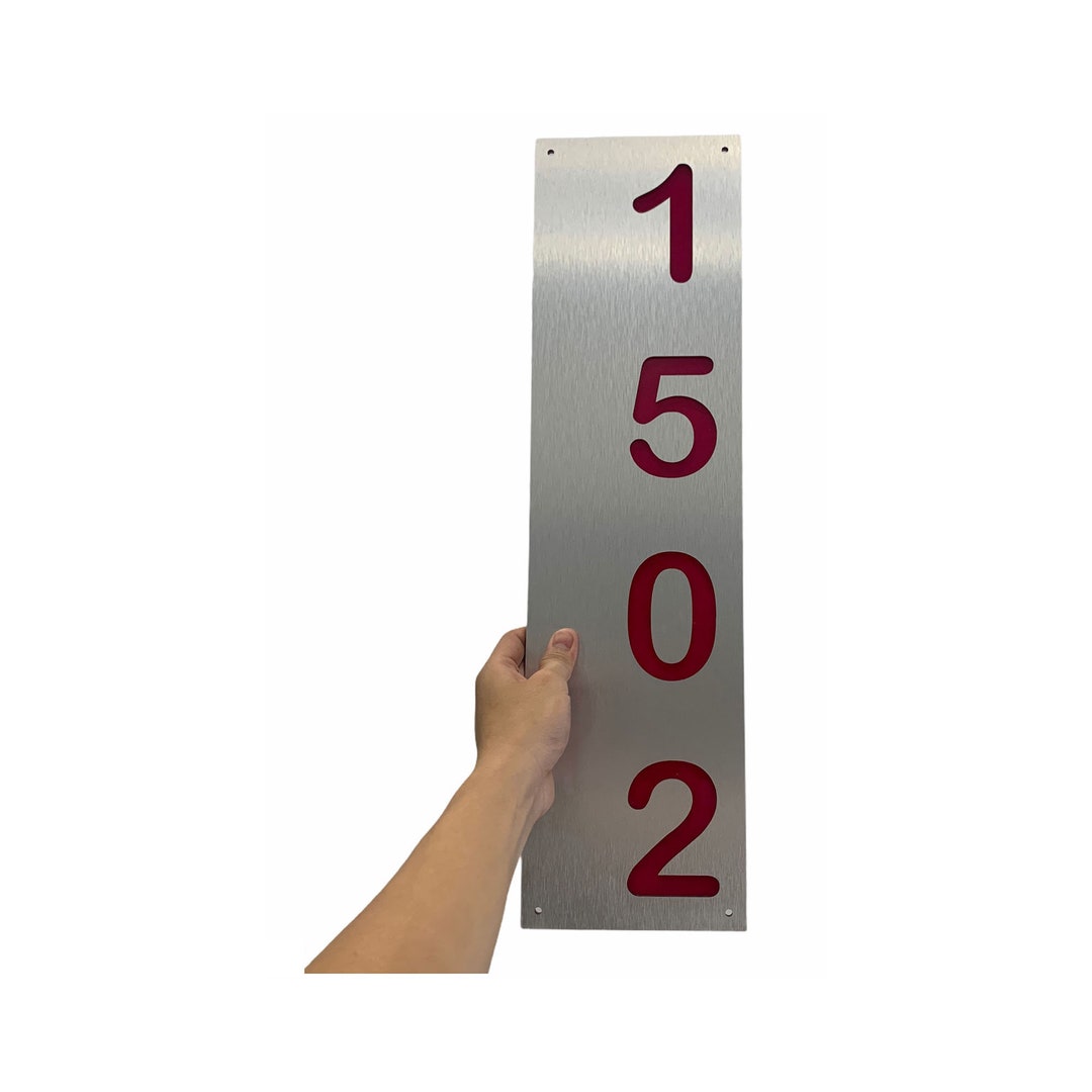 Building Numbers Alucobond With Wood, Modern House Numbers, House Numbers, Vertical ...
