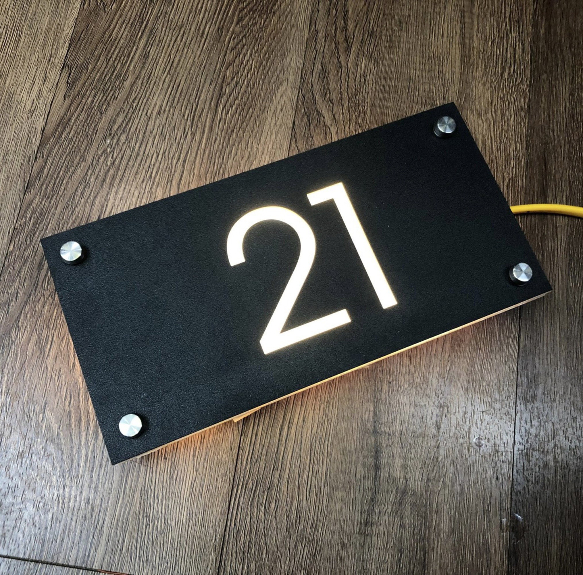 Custom Illuminated LED House Sign Modern LED House Number Etsy