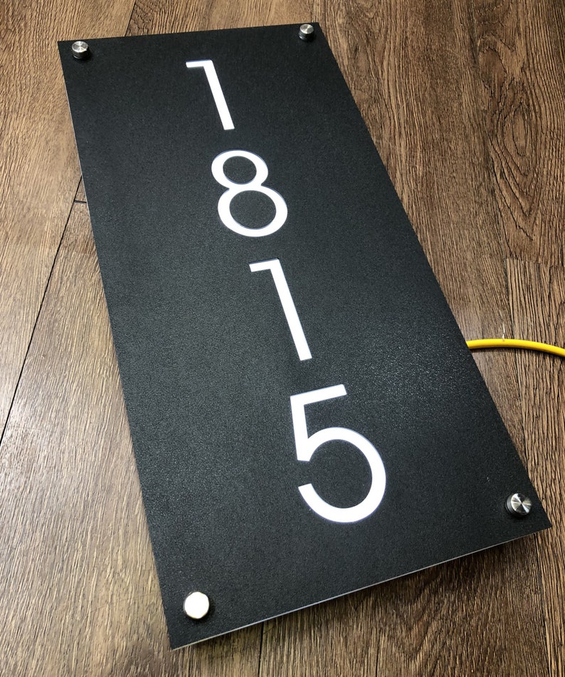 Custom Illuminated LED House Sign Modern LED House Number Etsy
