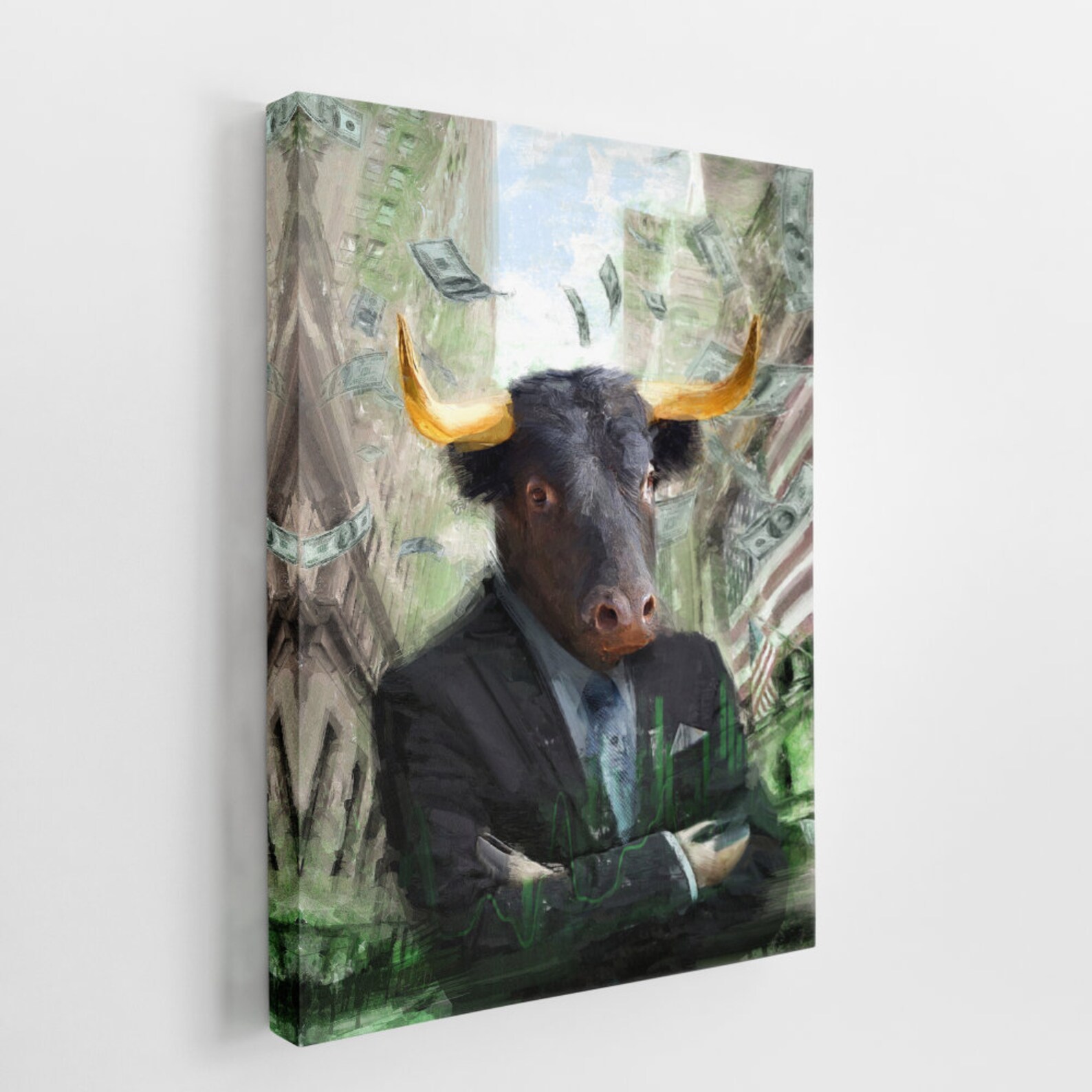 Stock Market Canvas Art Bull Market Wall Art Prints Framed Etsy