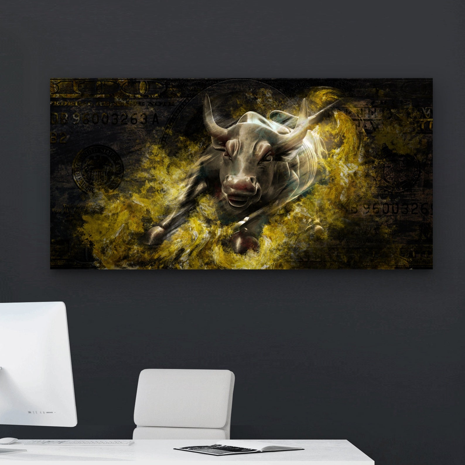 Black Bull Wall Art Canvas Bull Printable Artwork Luxury Etsy