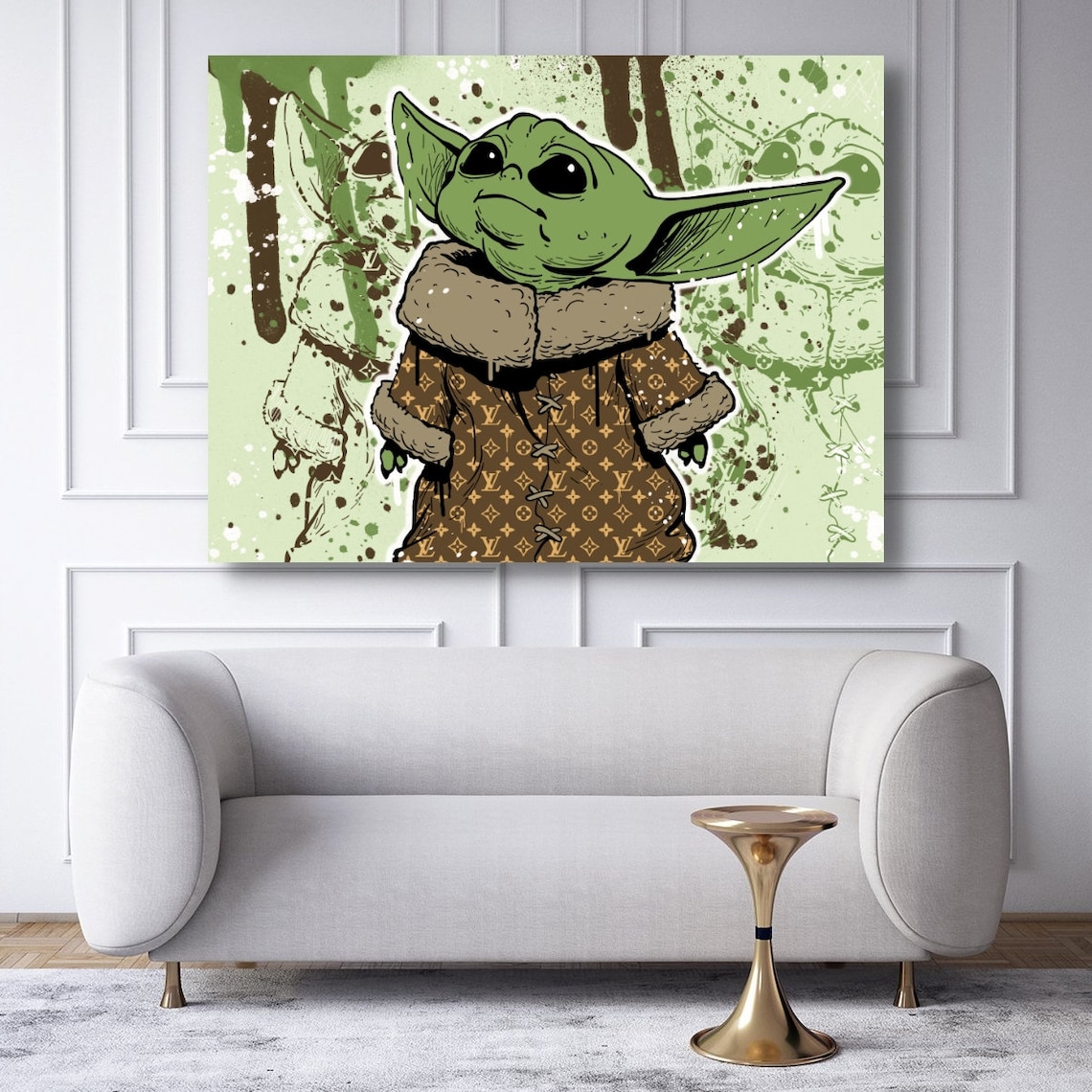 Baby Yoda Canvas Print Art Luxury Wall Decoration Star Etsy