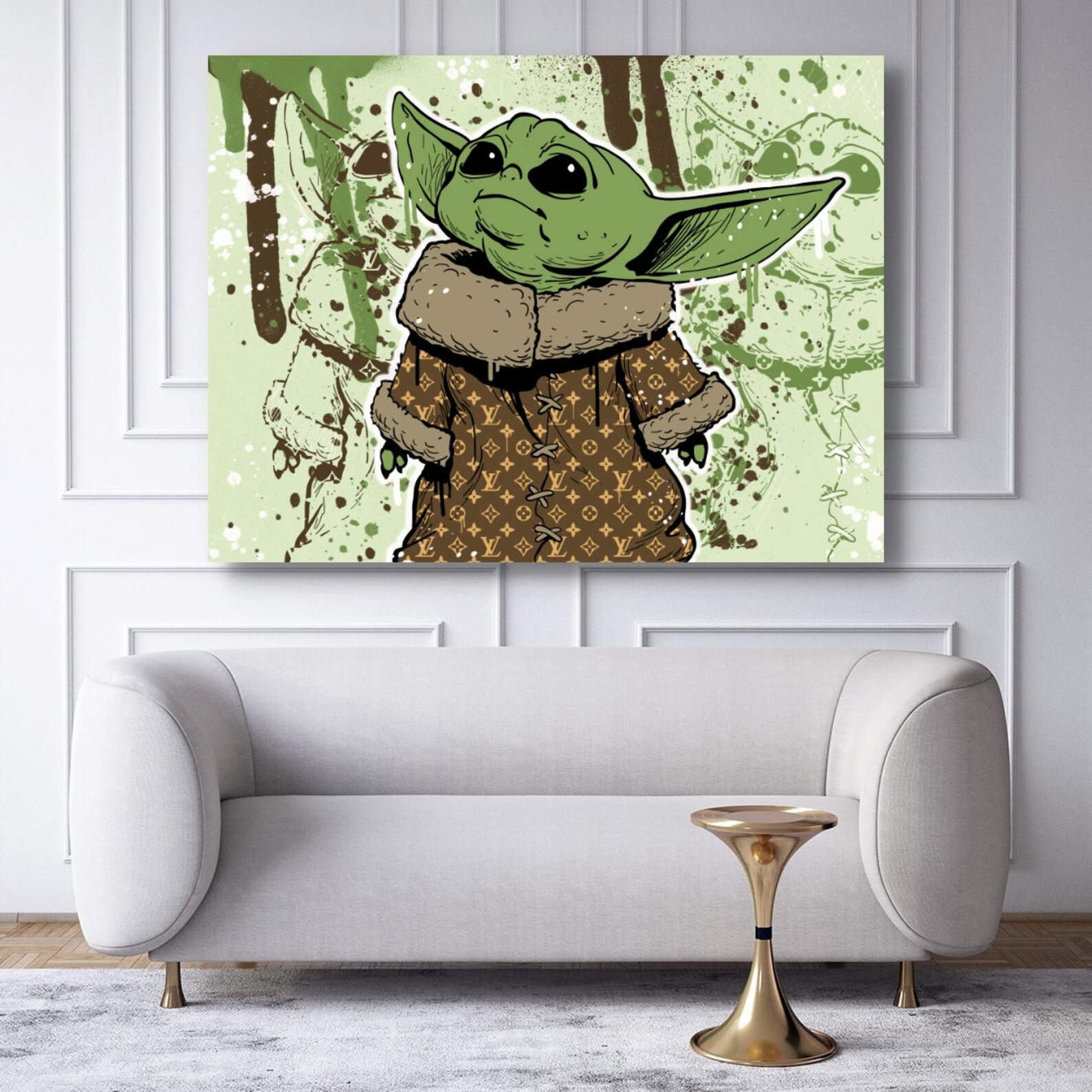 Baby Yoda Canvas Print Art Luxury Wall Decoration Star Etsy