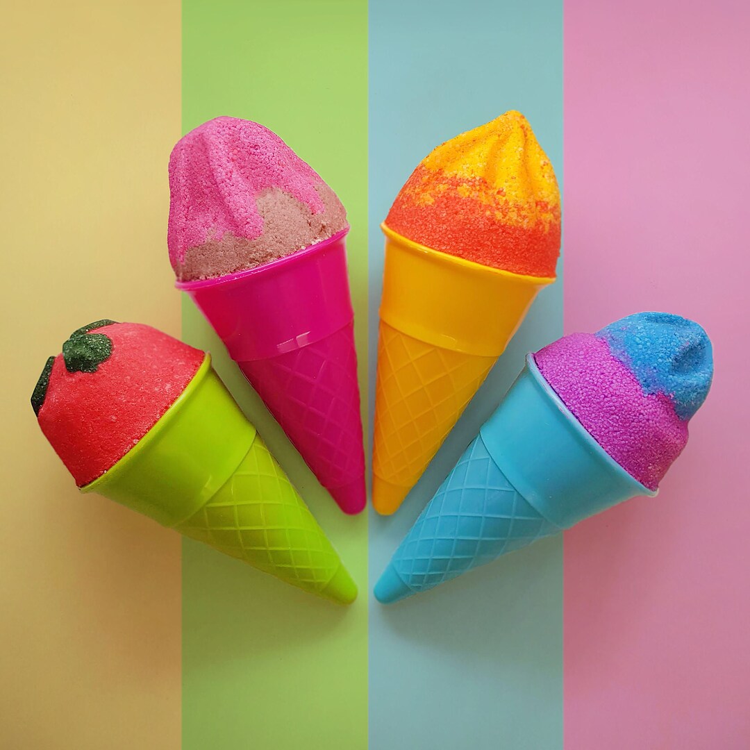 Pair of Ice Cream Bath Bombs watermelon Neapolitan Etsy Australia