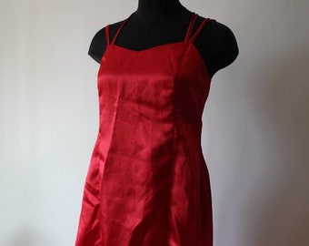 Vintage Satin Long Red Dress