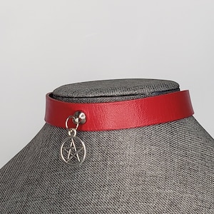 Real Leather Pentagram Choker; Witch necklace
