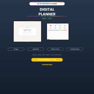 Digital planerare 2026-2027 - Budget, måltidsplanering och hälsospårare