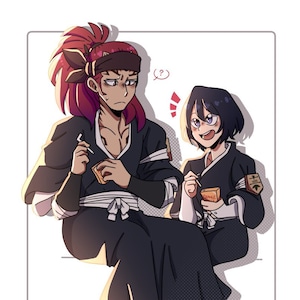 Bleach Renji and Rukia mini print image 1