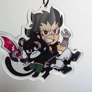 Fairy Tail Dragon Slayers acrylic glitter epoxy keychains image 5