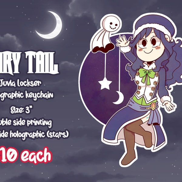 Fairy Tail Juvia Holographic Keychain (stars)