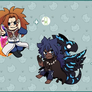 Fairy Tail Dragon Slayers acrylic glitter epoxy keychains image 3