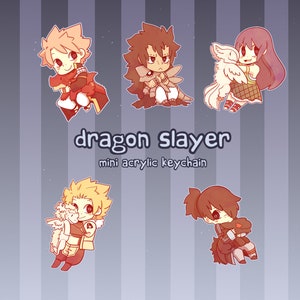 Fairy Tail Dragon Slayers mini keychains