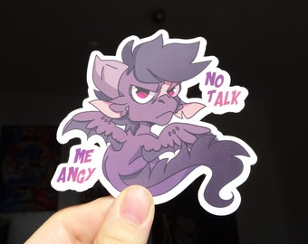 No talk me angy dragon vinyl sticker