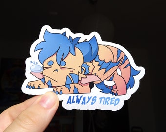 Always tired dragon vinyl sticker