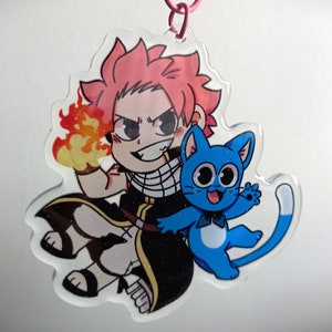 Fairy Tail Dragon Slayers acrylic glitter epoxy keychains image 4