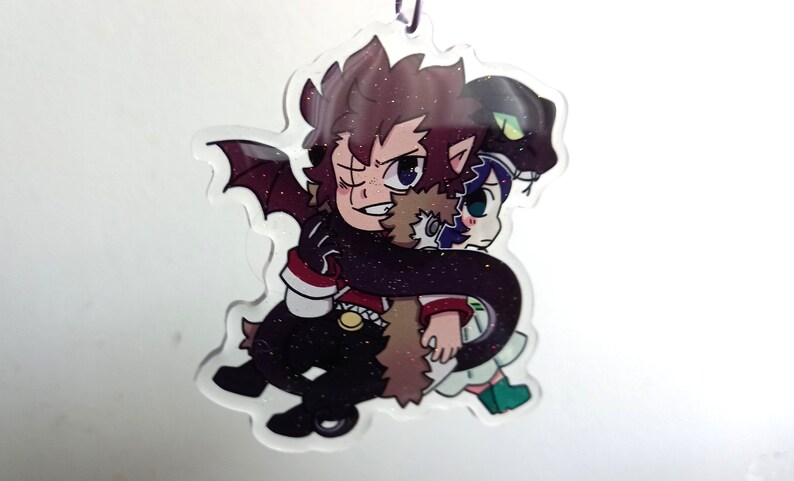 Fairy Tail Dragon Slayers acrylic glitter epoxy keychains image 9