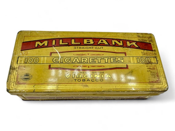 what are straights cigarettes Rustic 1930s Millbank Cigarette Straight Cut Hinged Tin From the Imperial  Tobacco Company of Montreal, Trinket Box, Tobacciana Collectible