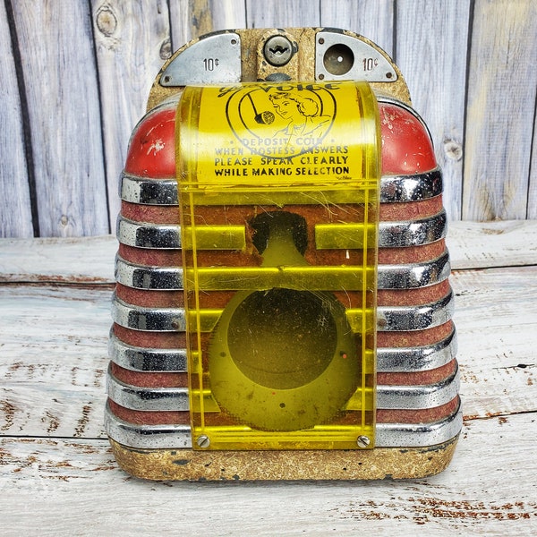 Seltene 1940er "Your-Choice-By-Voice" Jukebox | Original Vintage Mid-Century Telefonleitung Musikanlage