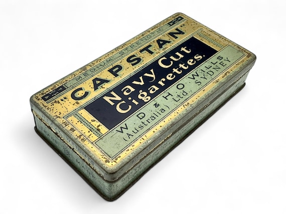 cigarette capstan Antique Capstan Navy Cut Cigarettes Tin, Australian Collectible Cigarette  Box, Gift for Tobacciana Collector, Man Cave Display, Rustic Decor