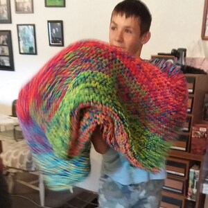 Easy Knit Blanket Pattern: Gradient Chunky Afghan (PDF)