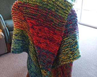 Modello per coperta lavorata a maglia caleidoscopio: coperta afghana spessa sfumata (PDF)