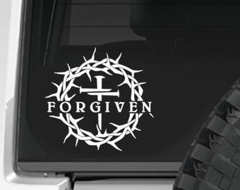 Forgiven Decal Christ Life Jesus Christian Vinyl Decal car truck window sticker