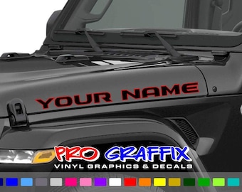 Custom JL JT Style Hood Decals 2 color 1 Pair 30in Decals