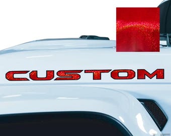 Hood Decals Holographic Flakes 2 color 30in Compatible with All Jeeps Wrangler Gladiator Jk Tj Yj Cj JL Jt Pair Set of 2