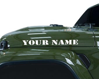 Custom Military Style Hood Decals 1 Pair 25in Compatible with All Jeeps Wrangler Gladiator Jk Yj Cj Tj Jl Jt Set of 2