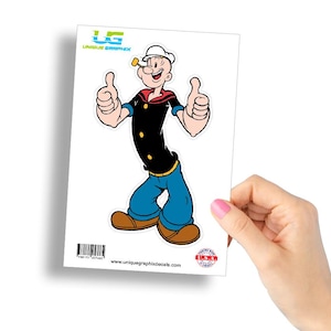 Popeye Decal Cartoon Sticker Car Truck Window Rigid Vinyl Decal Waterproof