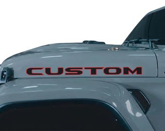 Calcomanías personalizadas para capó estilo OEM JL JT, 2 colores, 76 cm (30 pulgadas), compatibles con todos los Jeep Wrangler y Gladiator (juego de 2).