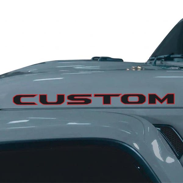 Custom JL JT OEM Style Hood Decals 2 color 30in Compatible with All Jeeps Wrangler Gladiator Pair Set of 2