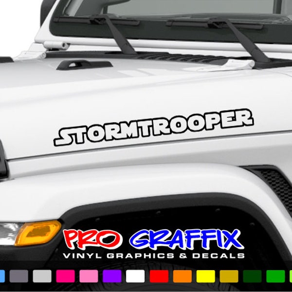 Custom StormTrooper Hood Decals 1 Pair Universal Fits Yj Cj Tj Jk JL