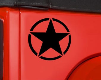 Military Star Fender Side Decals 1 Pair Fits Yj CJ TJ Jk JL