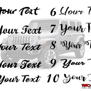 Custom Hood Lettering Custom Hood Decals Curvy Lettering 1 Pair 25in Decals Compatible With ...