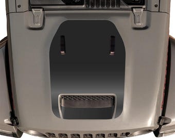 Hood Blackout Decal compatible with 2018-2026 Wrangler Gladiator Mojave Scooped Hood