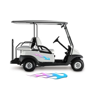 Golf Cart Decals Side Graphics Go Kart Graphics Flames 1 pair choose your color UGX1233G