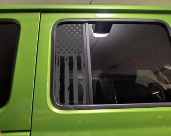 American Flag Rear Door Window Decal for Jeep Wrangler or Gladiator 4dr 2018-2026