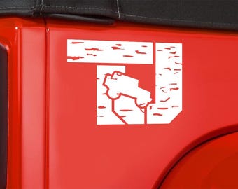 TJ Decal Fender Side Vinyl Distressed Decals 1 Pair