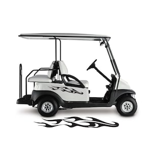 Golf Cart Decals Side Graphics Tribal Flames 1 pair