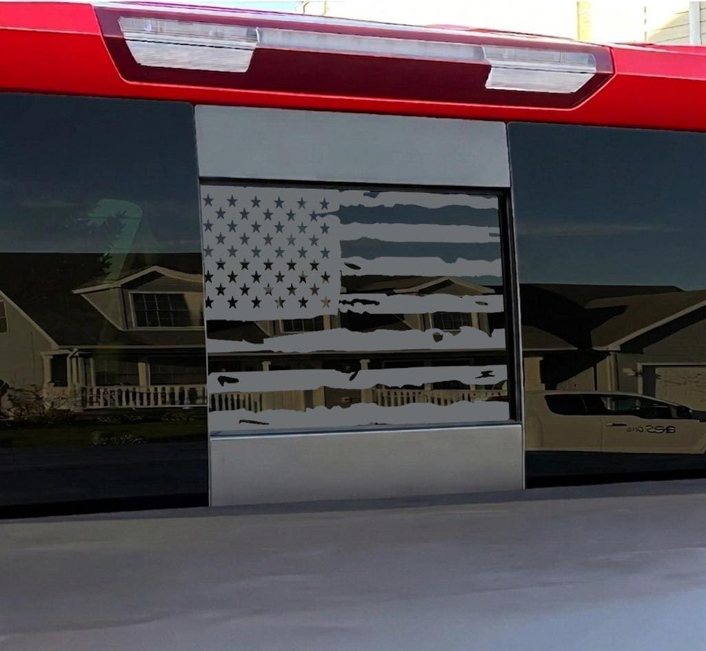 Rear Middle Window American Flag Decal for Chevy Silverado GMC Sierra ...