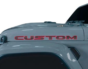 Hood Decals 2 Color Carbon Fiber JL Style 30in Compatible with All Jeeps Wrangler Gladiator Set of 2