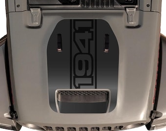 1941 Hood Blackout Decal Fits Jeep Wrangler Gladiator Mojave JL JT 2018-2026 Raised Hood