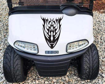 Golf Cart Decals Hood Graphics Go Kart Graphics Flames UGX701HD