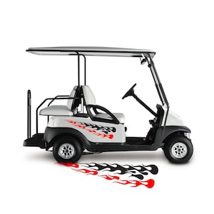 Golf Cart Decals Side Graphics Tribal Flames 1 pair