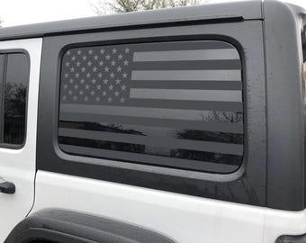American Flag Rear Window Decal for Jeep Wrangler 4dr JL 2018-2026