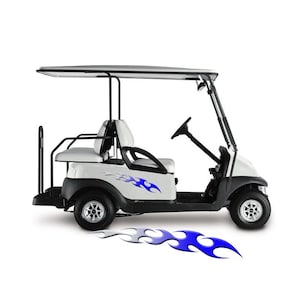 Golf Cart Decals Side Graphics Go Kart Graphics Flames 1 pair choose your color UGX968G