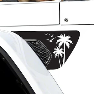 Jeep fender vent decal with palm tree