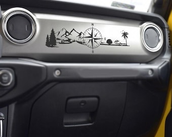 Dashboard  Beach Mountain Compass fits any JL JT Gladiator or Wrangler Model Dashboard