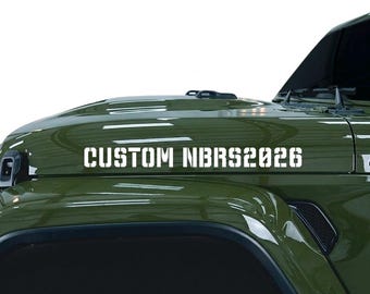 Stencil Style Hood Decals 1 Pair 25in Compatible with All Jeeps Wrangler Gladiator Jk Yj Cj Tj Jl Jt Set of 2